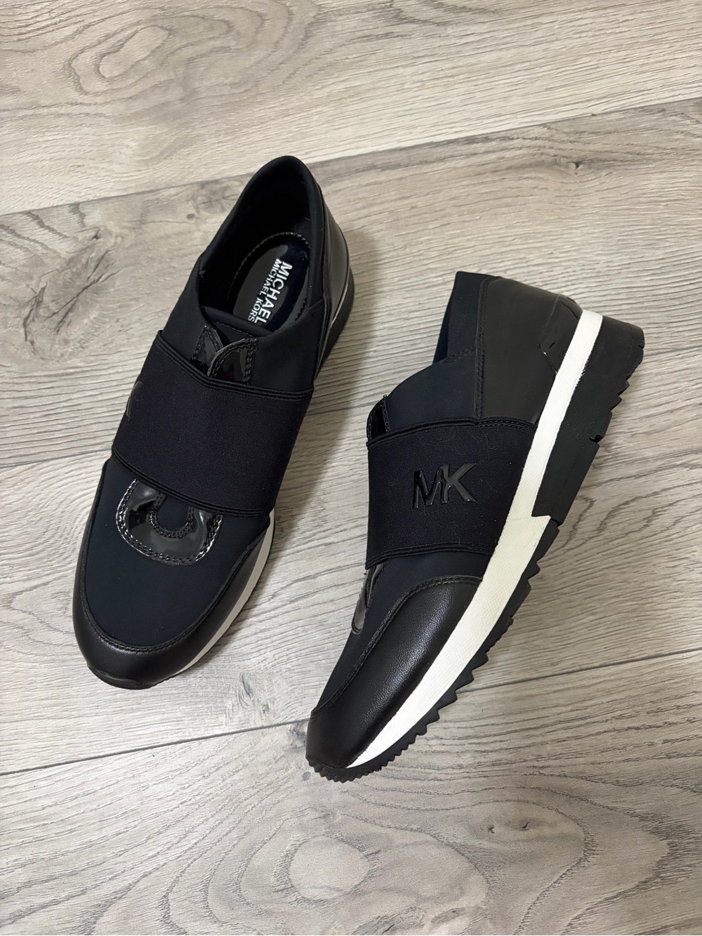 Michael Kors Black Elastic Strap MK Logo Men’s Sneakers
